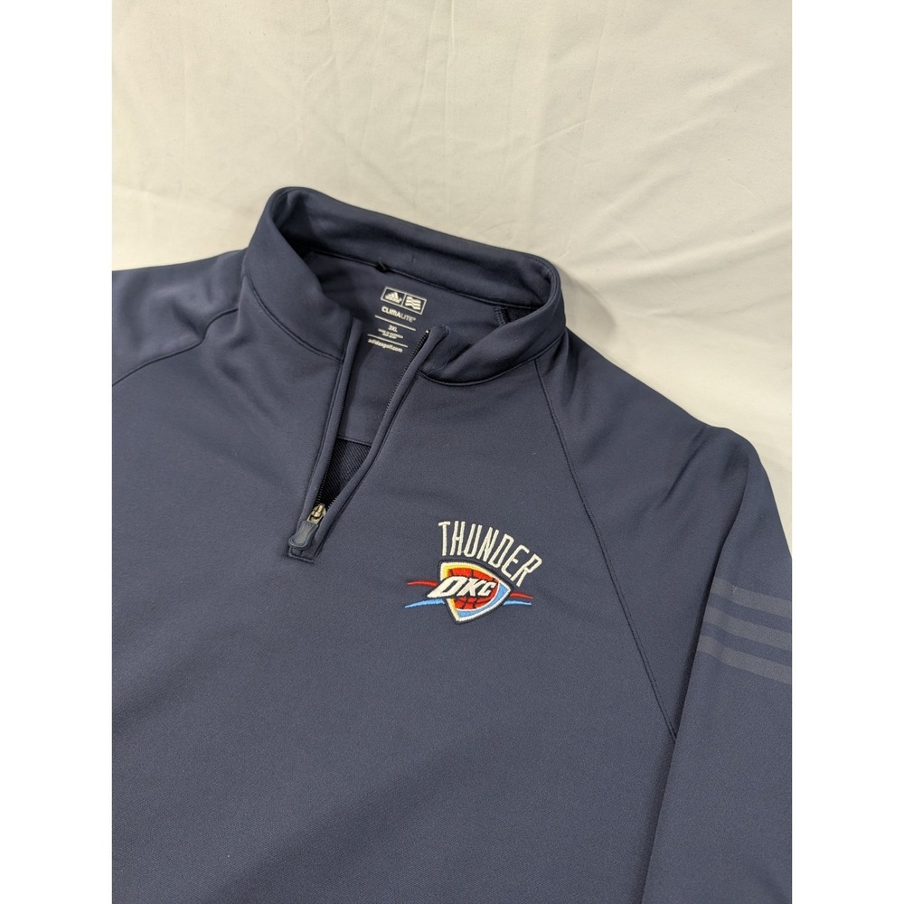 OKC Thunder Shirt‎ 3XL Adidas Navy Blue Quarter Zip Long Sleeve Thick Climalite